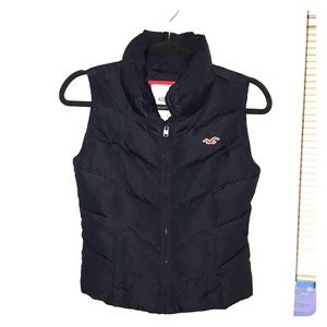 Navy blue Hollister down and feather vest
